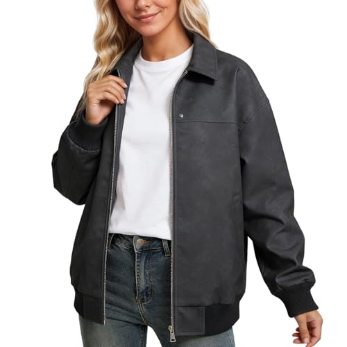 Genérico women jacket, Chaqueta Mujer Primavera Casual Chaqueta Primavera Abrigos Talla Grande Chaquetas Invierno Cazadoras Entretiempo Cazadora Moda Elegante Ligera negro M