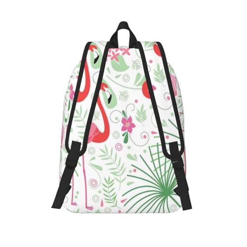 BREAUX Floral Flamingo Botany Canvas Casual Lightweight Duffel Bag, Fashion Duffel Bag, Unisex Travel Backpack3