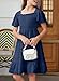 blibean Tween Girls Summer Dress Teen Girl Chiffon Flower Boho Dresses Big Kids Flutter Short Sleeve Homecoming Clothes Wedding Swiss Dots Vestidos Niñas Size 8-9 Years Old Navy Blue