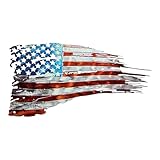 Patriotic Tattered & Torn American Flag Metal Wall Art