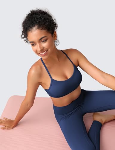 Image of BAYDI Clouduxi Y Back Sports Bra for Women - Padded Racerback Spaghetti Strap Low Impact Workout Yoga Bra, A-C Cups