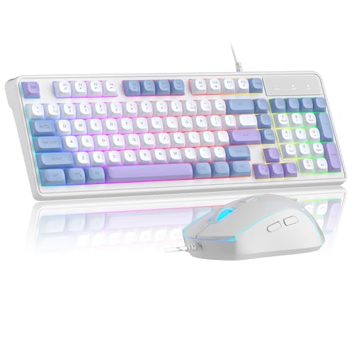 Wire Gaming Keyboard,Creamy Keyboard and Mouse Combo...