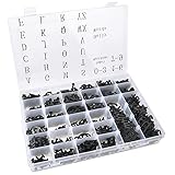 Letter Board Letters Organizer Box, 674 PRE-Cut Characters (3/4 and 1 Inch) with Sorting Tray, Black