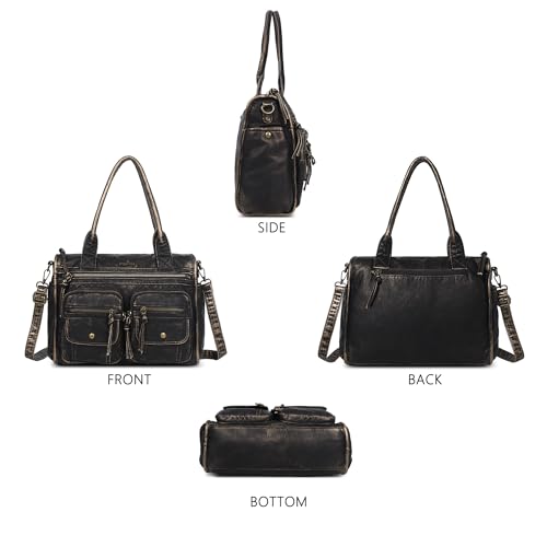 Bolso Satchel Hobo de Cuero Suave para Mujer Angel Kiss miniatura 7