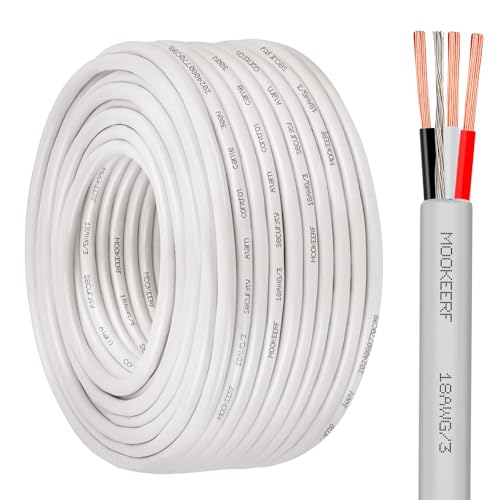 MOOKEERF 18/3 Shielded Wire 100FT