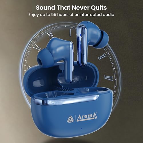 Image of AROMA TWS7 Star V5.4 Upto 60Hr Playtime*, ENC, Dual Paring, Fast Charging, Heavy Bass Bluetooth