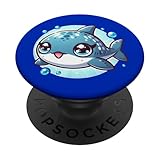 Cute Kawaii Whale Shark Anime Blue Ocean Sea Animal Fun PopSockets Adhesive PopGrip