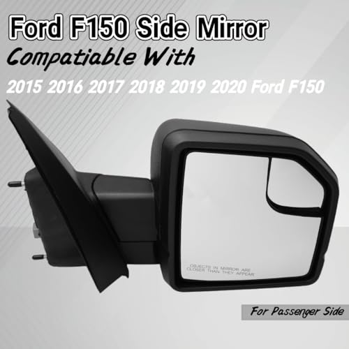 Passenger Side Mirror Compatible With 2015-2020 Ford F150 With Power Glass Non-Heated Texture Black 3-Pins Without Temperature Sensor by VMDCcdz - Used condition - Image 2