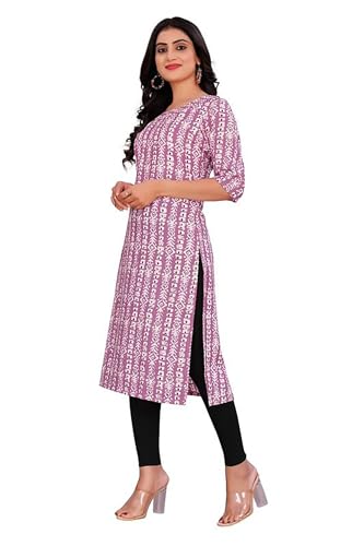 Image of Dream Beauty Fashion Women's Polyester Round Neck 3 /4 Sleeve Casual Straight Kurti (Kurti-Parent-1)