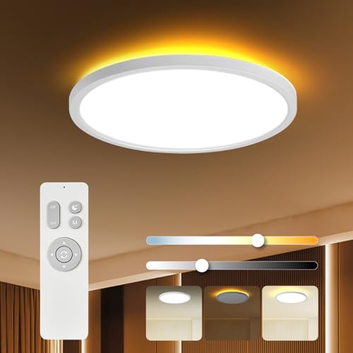 TALOYA Flush Mount Ceiling Light with Remote,3000K-6500K Adjustable,2000K Nightlight,12 Inch,