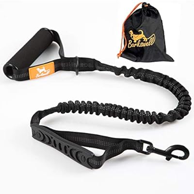Premium Strong Dog Lead - Anti Pull Shock Absorbing Bungee Leash with Traffic Control Handle - Foam Barrel Handle - Reflective for Night Time Walking