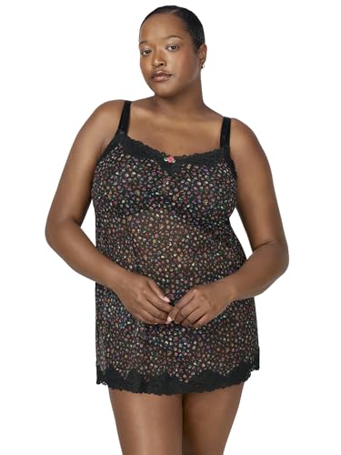 Curvy Couture Women’s Sheer Mesh Sleep Chemise – Comfortable & Flattering Fit
