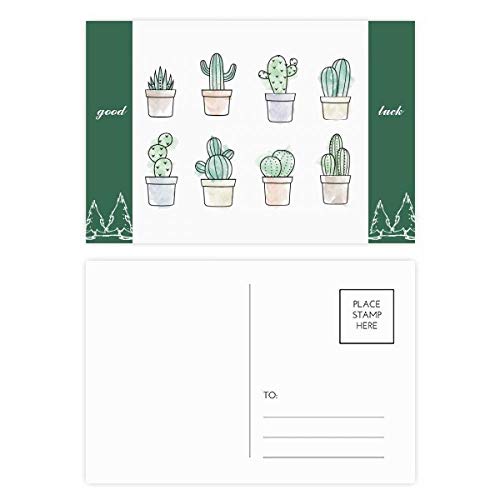 Carte postale cactus DIYthinker | Lot de 20 cartes d'illustration de plantes succulentes de 5,7x3,8''