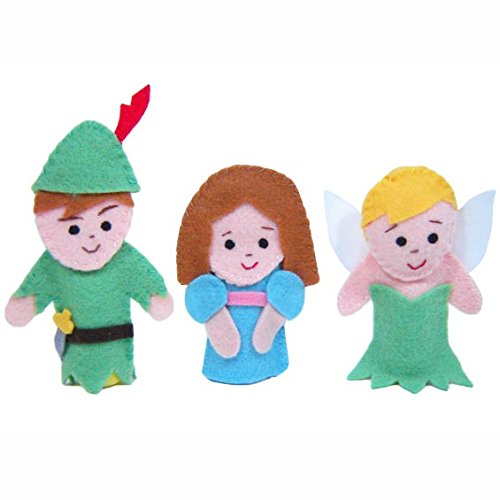 Dedoches De Feltro - Peter Pan - 6 Personagens - Multicolorido - 100% Artesanal