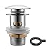 Produktbild Ibergrif M20507 Universal Ablaufgarnitur Waschbecken mit Überlauf, Click Clack, Pop Up Ablaufventil, Luftdichter Abfluss mit 2 Silikondichtungen, Verstopfungsschutz, mit Werkzeug, Messing, Silber