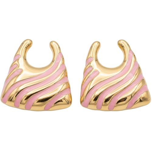 Image of Bottega-Inspired Chunky Korean Stylish Earrings | Big Party Statement Studs | Celebrity Fashion Jewellery | Gifts For Women and Girls