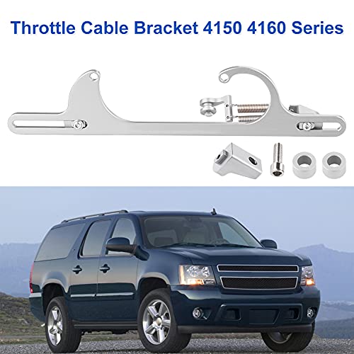 WMPHE Throttle Cable Bracket 4150 4160 Series Throttle Brackets Billet Adjustable Aluminum (Silver)