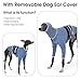 IECOii Greyhound Pullover mit Ohrenschutz,Langarm Hundepullover,Haustierpullover aus Baumwolle,Greyhound Schlafanzug mit Zwei Beinen,Kapuzenpullover Whippet Pyjama,Dehnbarer Warmer Hundemantel,Blau,XL