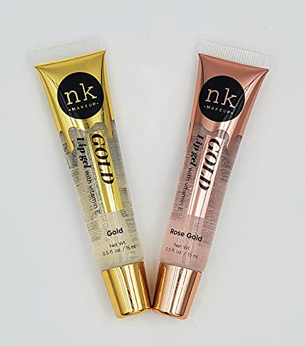 2 Pack!! Nicka K New York Lip Gloss With Vitamin E (Gold, Rose Gold) #TOP1