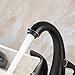 PARLOS Two-Handle Bathroom Sink Faucet with Metal Drain Assembly and Supply Hose Lead-Free cUPC Mixer Double Handle Tap Deck Mounted Oil Rubbed Bronze, 13597