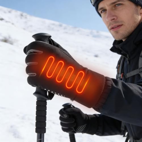USB Electric Heated Gloves for Men Women Touchscreen Function Hand Warmers | 10×4'' Waterproof Winter Gloves Men Warm Gloves for Work Cycling Driving Hiking Exercise Running Motorcycle Gloves for Women - image 8