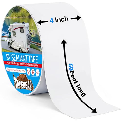 TAPEBEAR RV Sealant Tape 4"×50', White RV Roof Tape Waterproof Seal Tape UV & Weatherproof Repair Sealant Roofing Tape Stop Leak for Camper, Trailer, Boat, Truck - Image 5