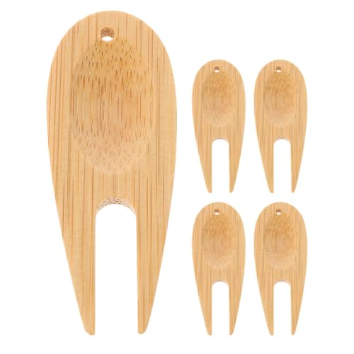 GLEAVI 5pcs Golf Divot Repair Tools Set with Compact Ball Marker Golf Fork Tool for Course Maintenance and Pitch Mark Repair