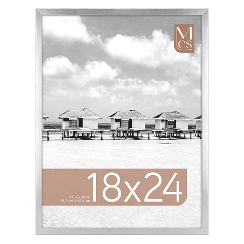 Image of MCS Foundation 18x24 Poster Frame Traditional Silver, Vertical & Horizontal Wall Hanging Large Picture Frame for Photos, Posters & Art Prints (1-Pack)