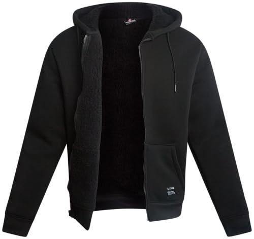 Southpole Mens Hoodie - Cozy Soft Fully Sherpa Lined Warm Zip Up Hoodie - Casual Sweatshirts for Men with Drawstring Hood