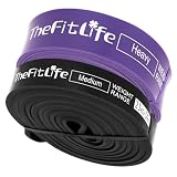 TheFitLife 懸垂チューブ トレーニングチューブ レジスタンスバンド 筋トレチューブ 懸垂補助 全身筋力トレーニング ブラック/パープル