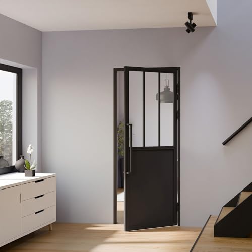 inova Drehtür mit Beschlag & Zarge Glastür Komplettset 830x2115mm DIN rechts Griffstange