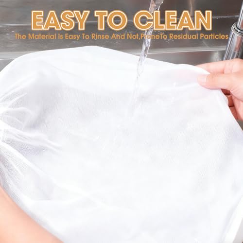 mobumeia 3 STK Filterbeutel Siebbeutel - 66 x 56cm 250 Micro Filtersack mit Sieb für Obstpresse Wein Marmelade, Bierbrauen, Saftpressen, Auspresstuch