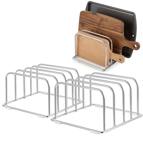 2-Pack Cutting Board Holder Stand 304 Stainless Steel 4-Tier Chopping Board