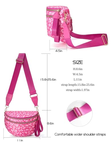Image of FEIBOON Spacious Nylon Crossbody Bag Bum Bag Handbags Wallets Purses Trendy Shoulder Bag for Women