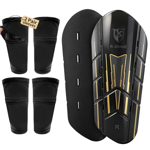 K-Shield Soccer Shin Guards with 2 Pairs Sock Sleeves for Kids Youth Adults