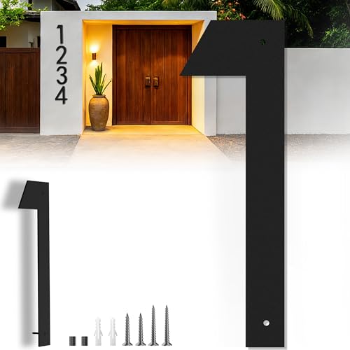 15 Inch Large Modern House Numbers for Outside, Big Address Numbers for House, Extra Large Floating House Numbers, Large Outdoor House Numbers, Matte Black Steel 15'' Address Number 1 (0123456789)