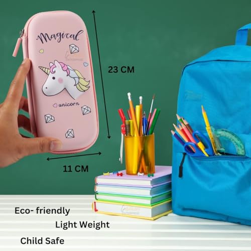 Image of Pencil Case, Cute Cartoon Pencil Pouch 3D Embossed Design Novelty Pencil for Case Gift for Students Kids (Unicorn Small Pouch)