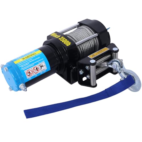Winche eléctrico 3500LBS con cable y control remoto 12V miniatura 3