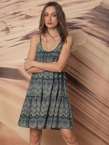 Image of RAREISM Regular FIT Geometric Print Knee Length Dress