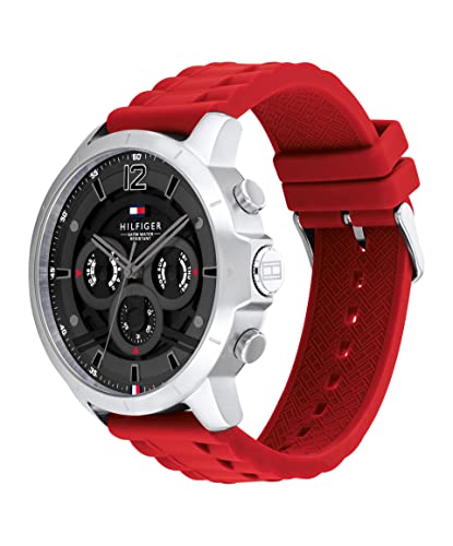 Tommy Hilfiger Quartz Multifunction Grey Dial Silicone Strap Watch for Men-NETH1710490 - Image 4