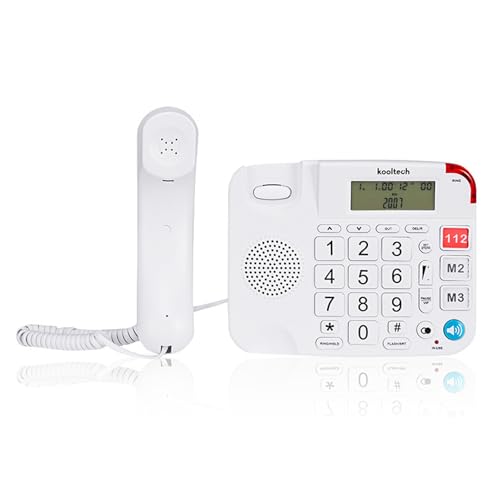 NODFU Telefono Fisso con Sim, Telefono Domestico, Pulsante Big, One Touch, Volume Elevato, Manite, Adatto per Ufficio, Hotel E Uso Domestico - 4
