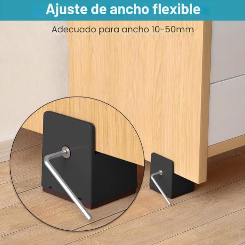 Elevador de muebles ajustable de 5 cm con abrazadera para patas de mesa y sofá (4 piezas) 7