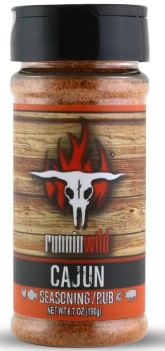 Gourmet Cajun Seasoning | No Preservatives, No Artificial Flavors, No Msg Added | Premium Cajun Rub For Chicken, Fish, Shrimp And Pork | Runnin Wild Foods, 6.7 Ounces #TOP6