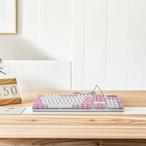 Healeved Klawiatura mechaniczna z podświetleniem RGB, 104 klawisze, USB do