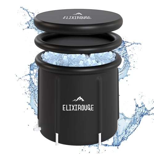 ELIXIROUGE The Cold Plunge Tub for Athletes - 106 Gallon Portable Ice Bathtub with Thermally Insulated Layers and Easy Drain Faucet to Revitalize Your Body