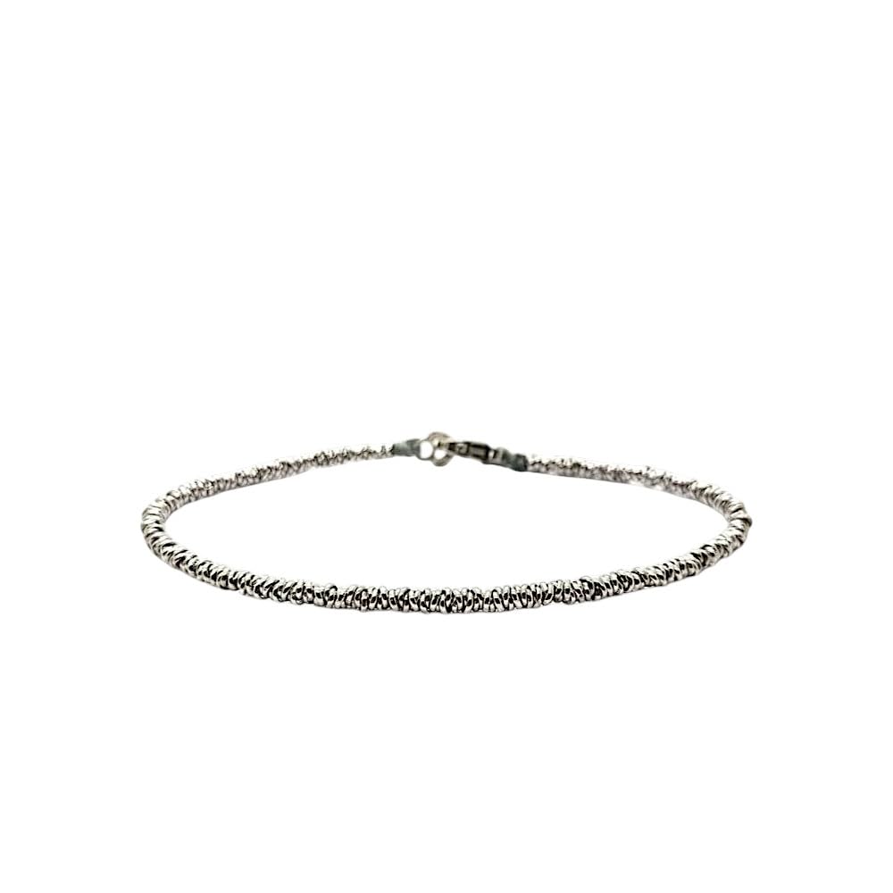 VLNET ® | Bracciale Spadarella Unisex | Argento 925 e Cotone Nautico Grigio | Fatto a Mano in Italia | Lunghezza 19 cm