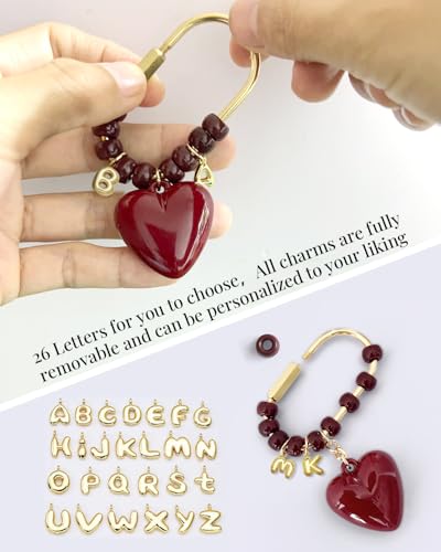 SanQuan Beaded Bag charms Purse Charms for Handbag, Cute Bubble Initial Letter Keychains for Women — view 4