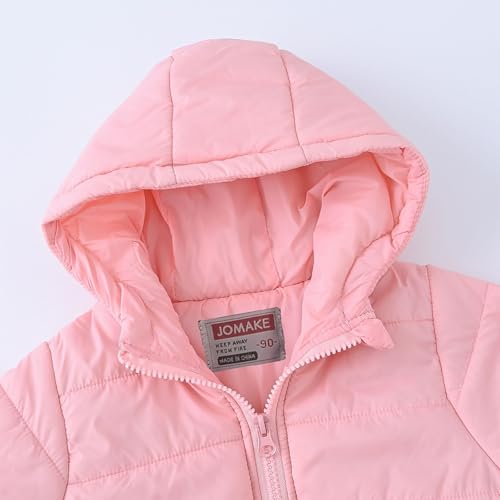 Solid Color Hooded Puffer Jacket for Toddler Girls Long Sleeve Zip Up Padded Down Coat Baby Boys Winter Warm Outerwear3