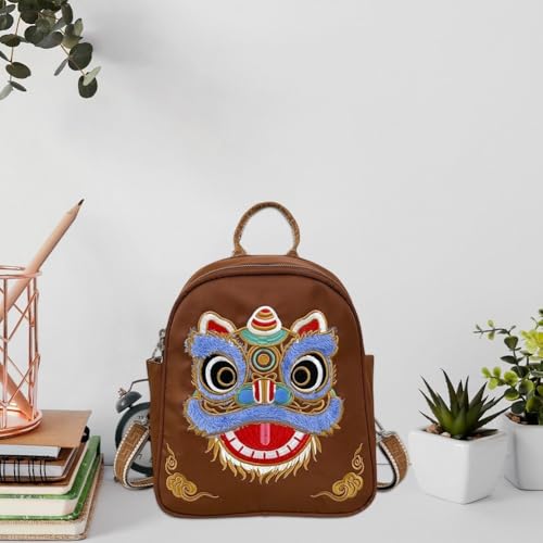 Sac à dos brodé de danse chinoise finitions soignées grand format - 5