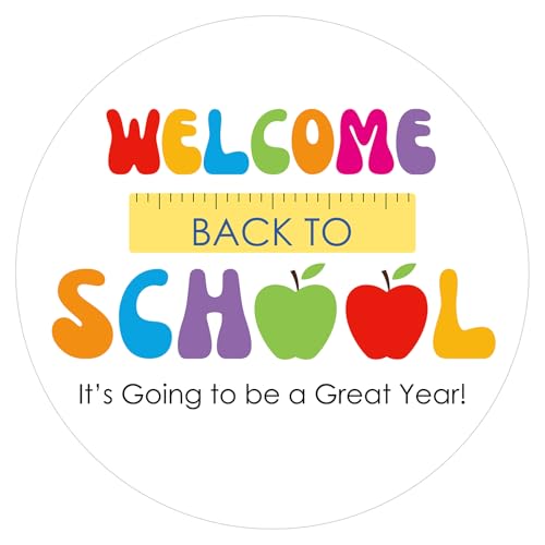 Anwyll Back to School Stickers - Happy First Day of School Stickers 120Pcs 2'' Welcome Back to School Sticker for Kid Classroom Self Adhesive It's Going to Be A Great Year Sticker for Teacher Student